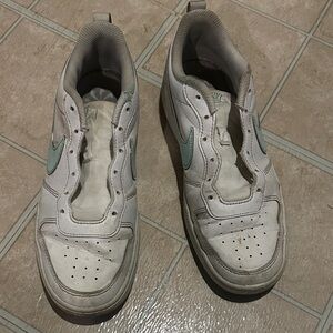 Nike White and Light Green Athletic Shoes